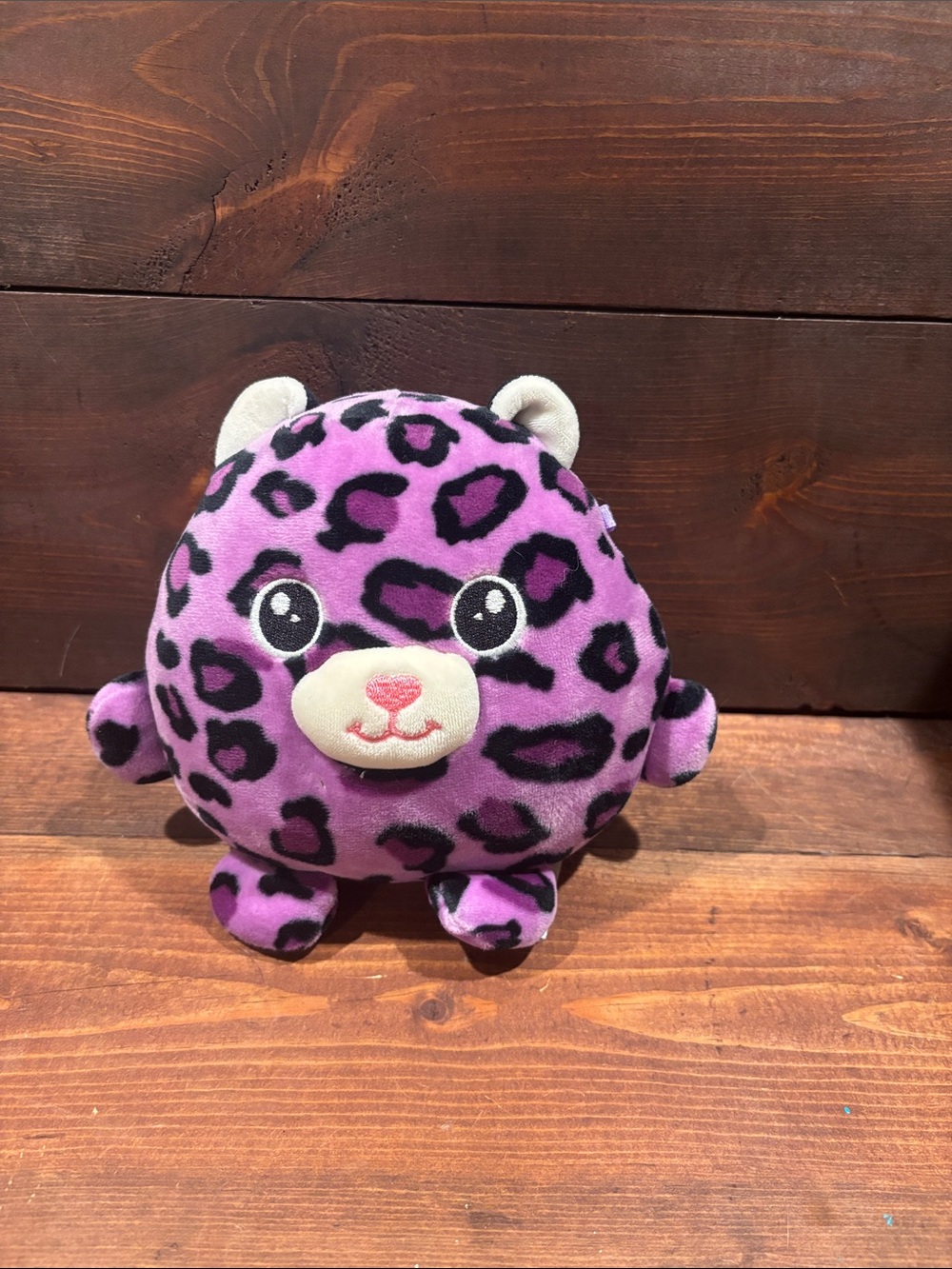 Purple Leopard Plush Toy - Cute Round Plush Animal